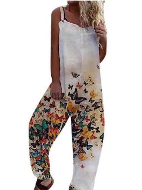 Retro Butterfly Jumpsuit Overalls