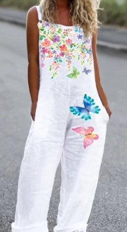 Flower Butterfly Jumpsuit Overalls