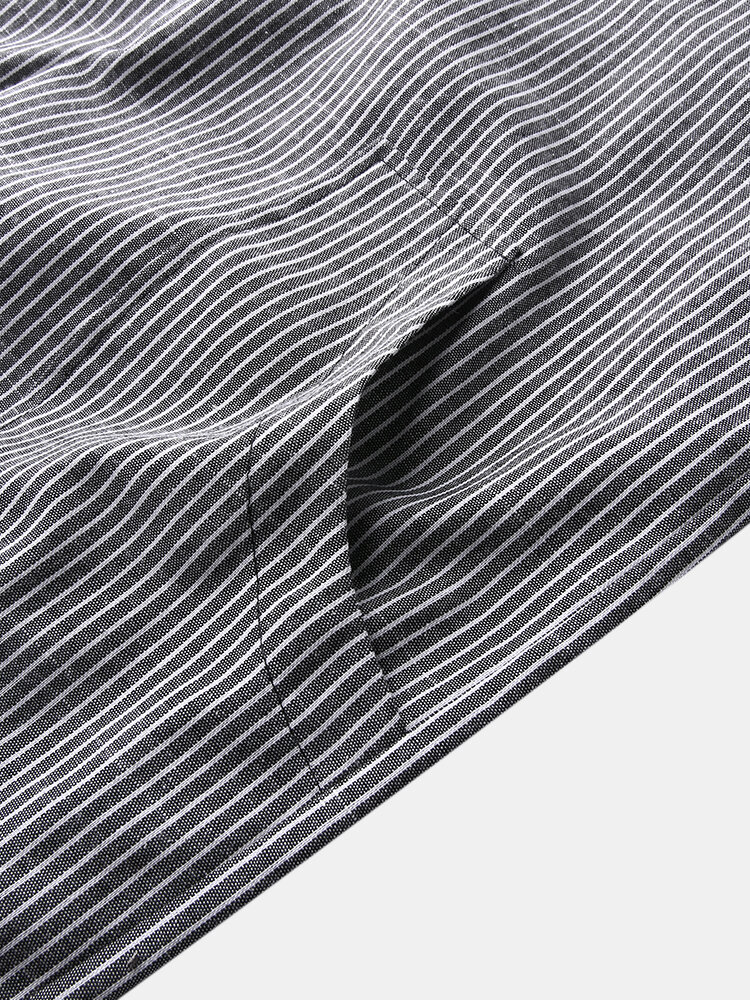 Striped Adjustable Shoulder Strap Loose Jumpsuit With Pocket