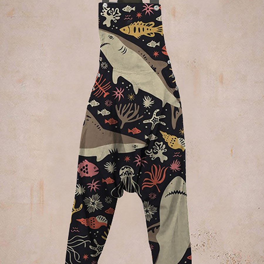 Ladies Casual Printed Harem Jumpsuit