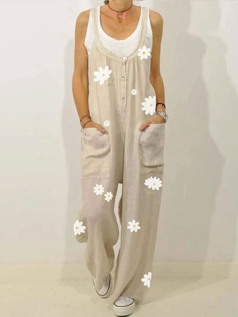 women's Floral Print Strapless Jumpsuit