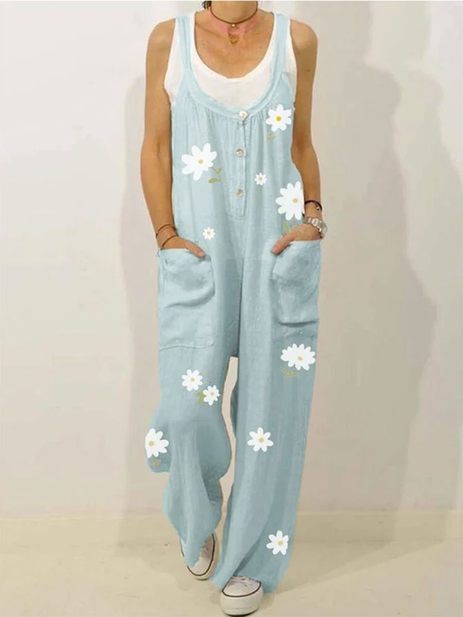 women's Floral Print Strapless Jumpsuit