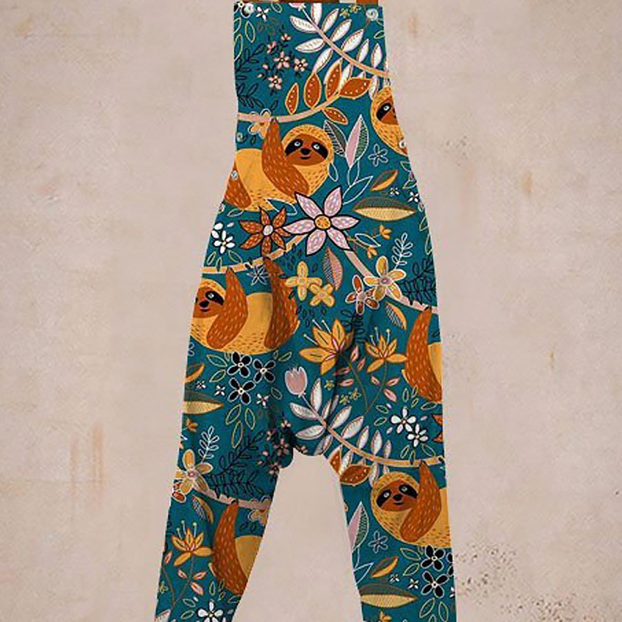 Ladies Casual Printed Harem Jumpsuit